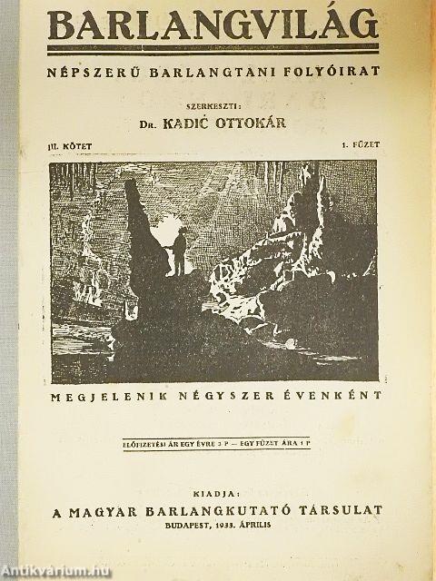 Barlangvilág 1933. április