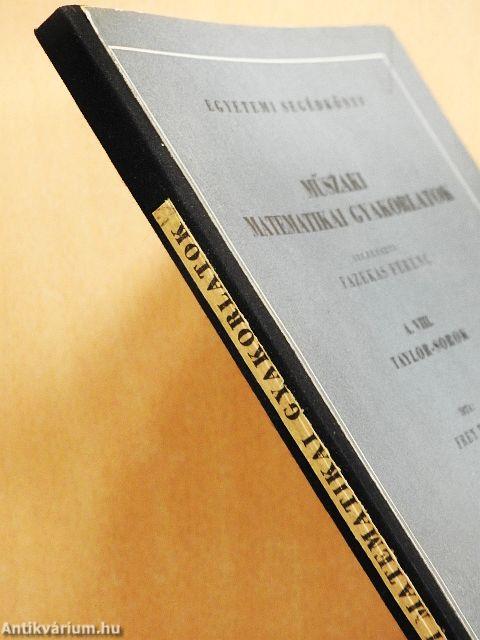 Műszaki matematikai gyakorlatok A. VIII.