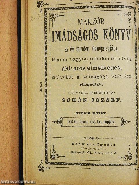 Mákzór imádságos könyv az év minden ünnepnapjára V.