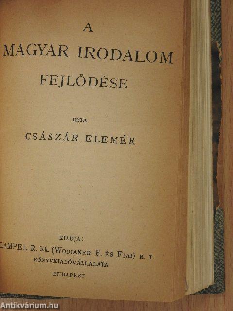 Galeotto Marzio könyve/Béla király névtelen jegyzőjének könyve a magyarok tetteiről/A bécsi képes krónika/A katona a magyar költészetben/Márssal társalkodó Murányi Vénus/A magyar irodalom fejlődése/Tompa Mihályról/Kézai Simon magyar krónikája