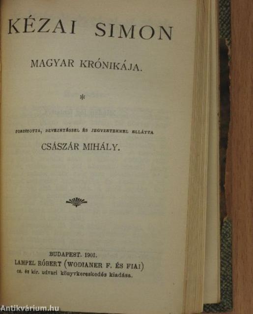 Galeotto Marzio könyve/Béla király névtelen jegyzőjének könyve a magyarok tetteiről/A bécsi képes krónika/A katona a magyar költészetben/Márssal társalkodó Murányi Vénus/A magyar irodalom fejlődése/Tompa Mihályról/Kézai Simon magyar krónikája