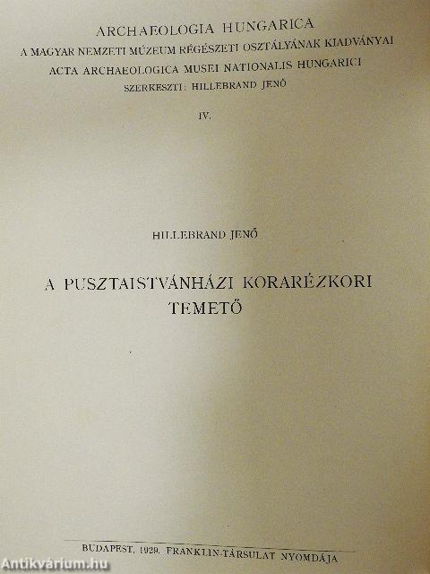 A pusztaistvánházi korarézkori temető