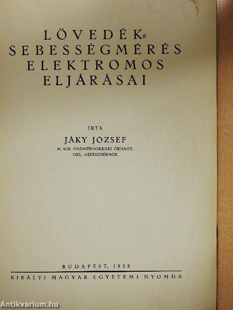 Lövedék-sebességmérés elektromos eljárásai