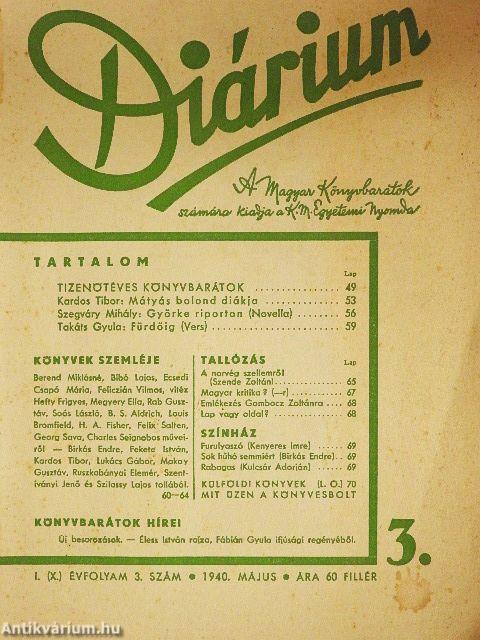 Diárium 1940. május