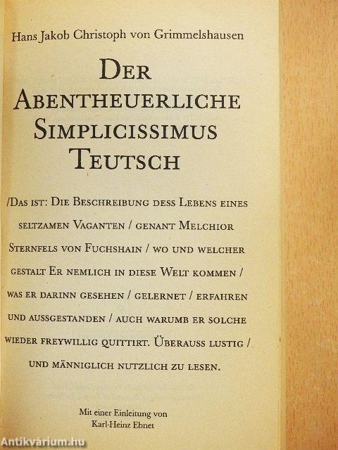 Der Abentheuerliche Simplicissimus Teutsch
