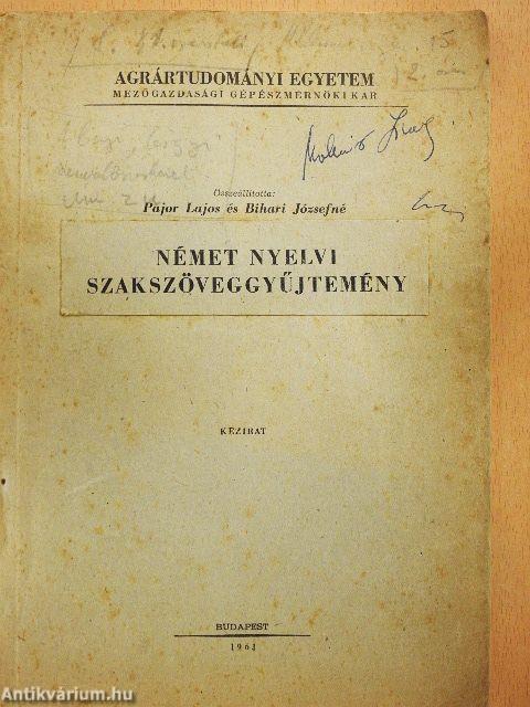 Német nyelvi szakszöveggyűjtemény