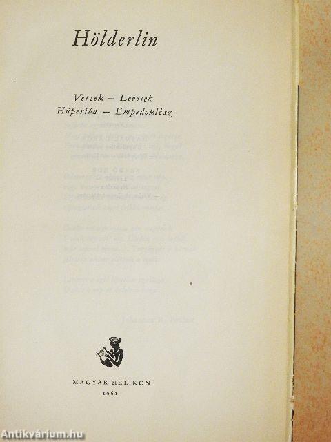Versek - Levelek - Hüperíón - Empedoklész