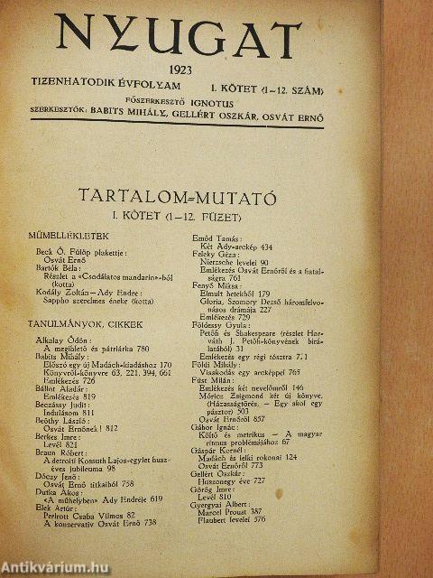 Nyugat 1923. január-december I-II.