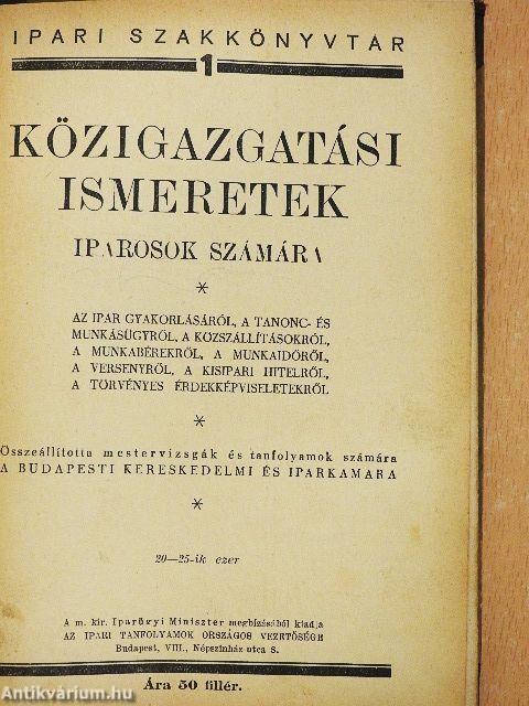 Közigazgatási ismeretek iparosok számára