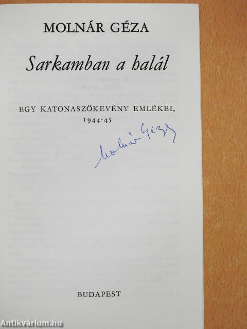 Sarkamban a halál (aláírt, számozott példány)