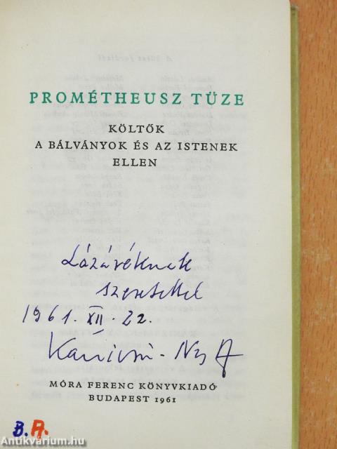 Prométheusz tüze (dedikált példány)