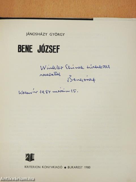 Bene József (dedikált példány)