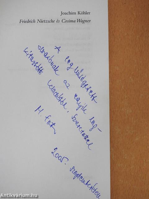 Friedrich Nietzsche és Cosima Wagner (dedikált példány)