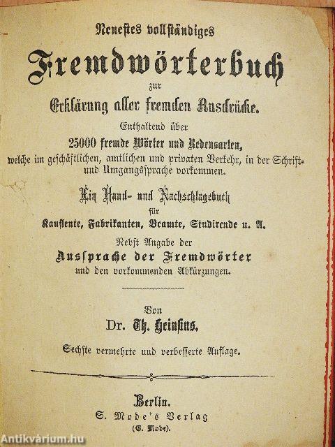 Neuestes vollständiges Fremdwörterbuch (gótbetűs)