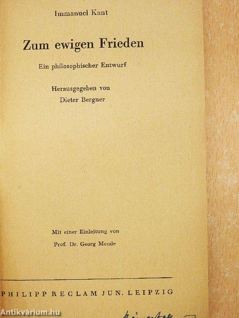 Zum ewigen Frieden