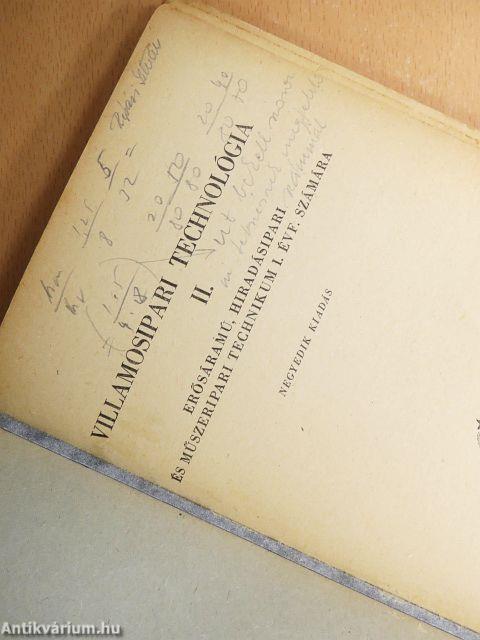 Villamosipari technológia II.