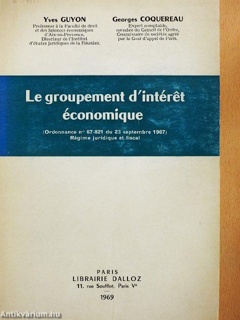 Le groupement d'intéret économique