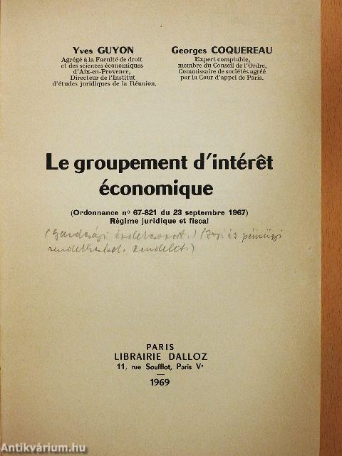 Le groupement d'intéret économique