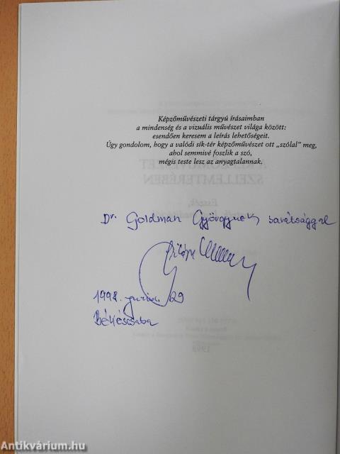 A képzőművészet szellemterében (aláírt és dedikált példány)