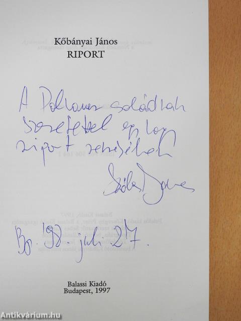 Riport (dedikált példány)