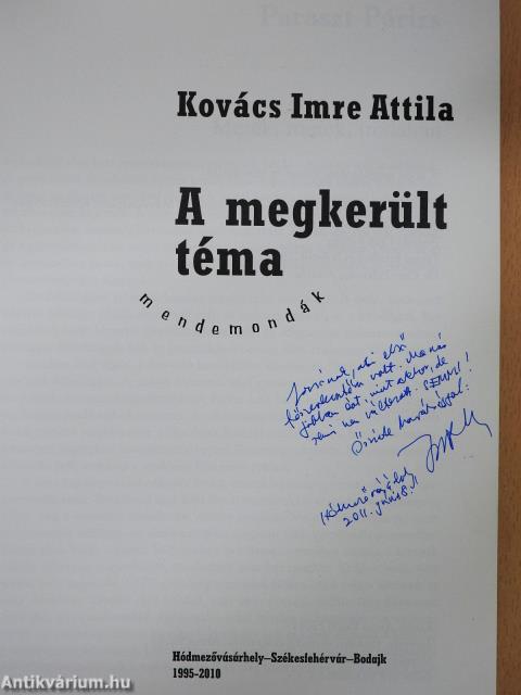 A megkerült téma (dedikált példány)
