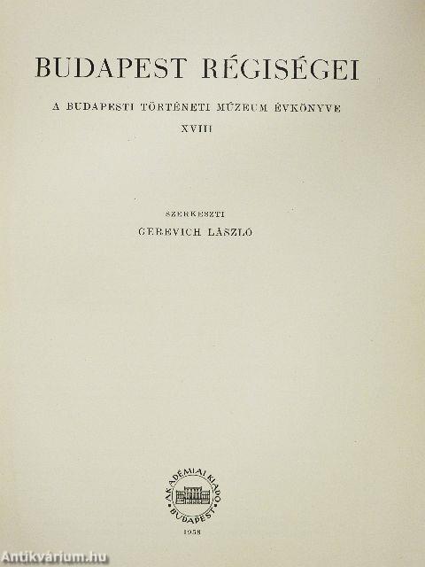 Budapest régiségei XVIII.