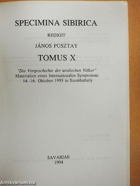 Specimina Sibirica X