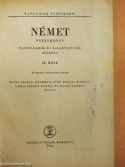 Német nyelvkönyv haladók számára