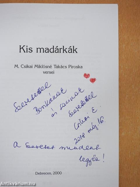 Kis madárkák (dedikált példány)