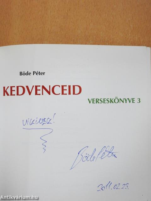 Kedvenceid verseskönyve 3. (dedikált példány)