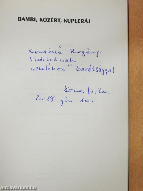 Bambi, közért, kupleráj (dedikált példány)