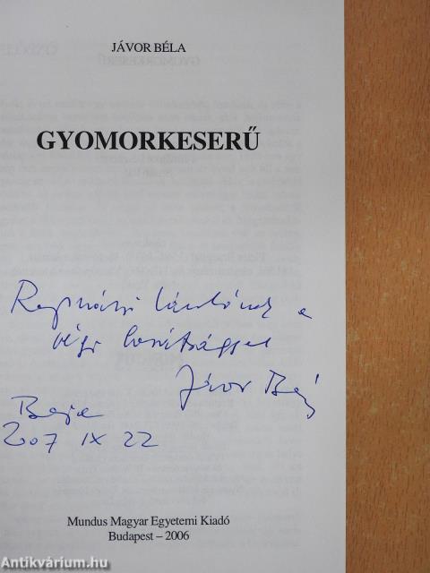 Gyomorkeserű (dedikált példány)