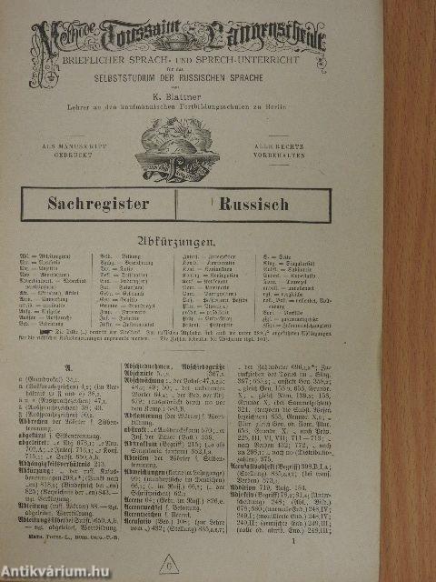 Original-Methode Toussaint-Langenscheidt - Russisch Kursus I-II.(gótbetűs)