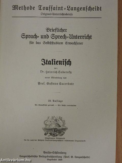 Original-Methode Toussaint-Langenscheidt - Italienisch Kursus I-II. (gótbetűs)