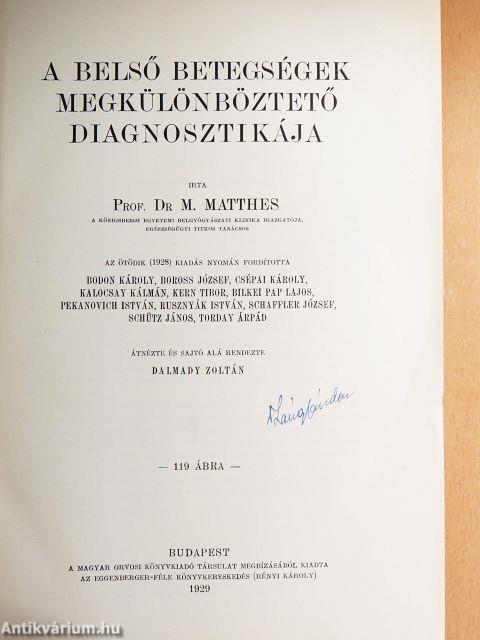 A belső betegségek megkülönböztető diagnosztikája