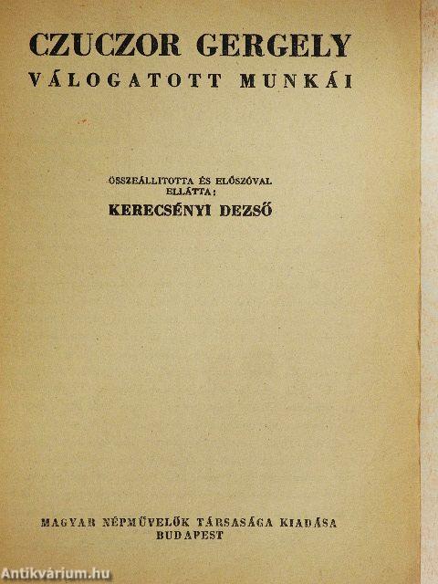 Czuczor Gergely válogatott munkái