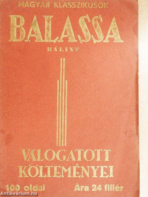 Balassa Bálint válogatott költeményei