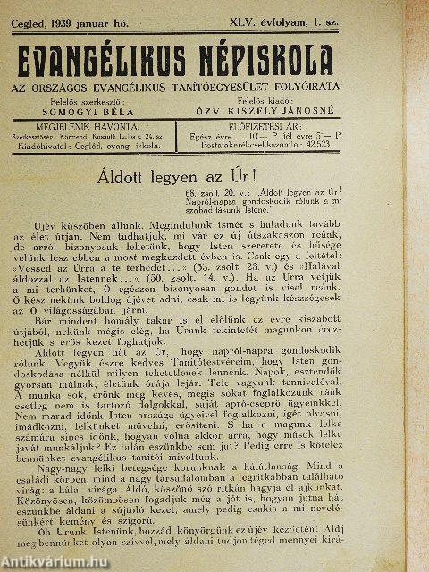 Evangélikus Népiskola 1939. január