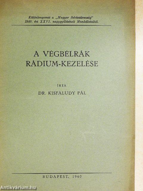 A végbélrák rádium-kezelése