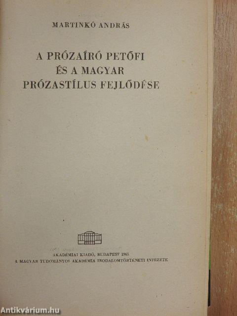 A prózaíró Petőfi és a magyar prózastílus fejlődése