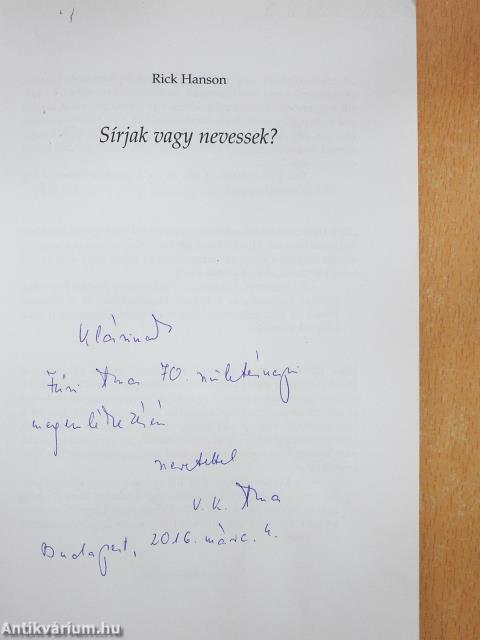 Sírjak vagy nevessek? (dedikált példány)