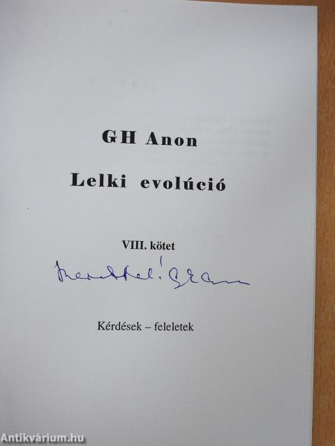 Lelki evolúció VIII. (dedikált példány)