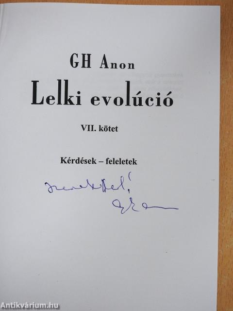 Lelki evolúció VII. (dedikált példány)