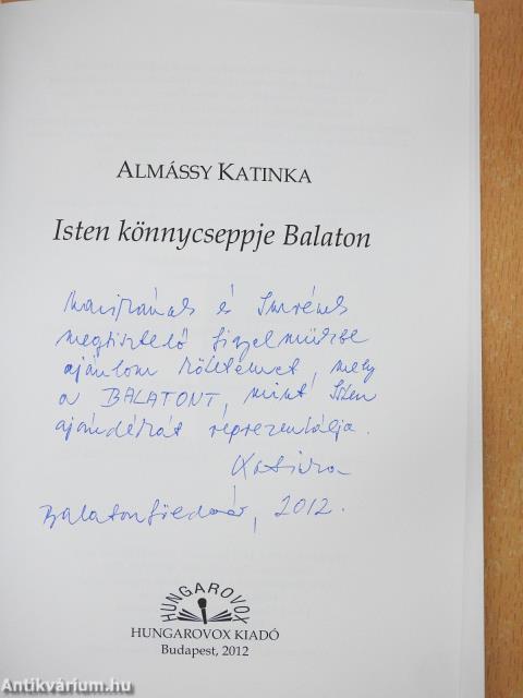Isten könnycseppje Balaton (dedikált példány)
