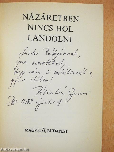 Názáretben nincs hol landolni (dedikált példány)