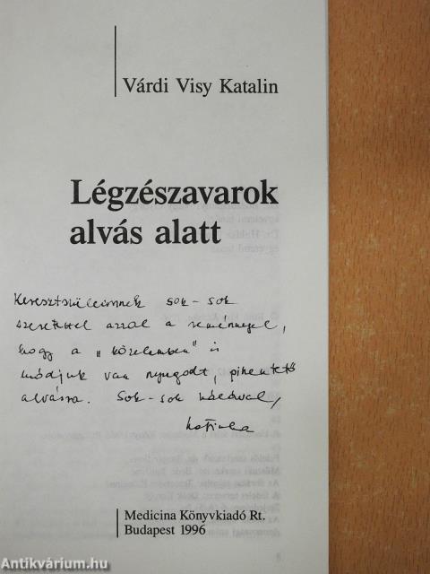 Légzészavarok alvás alatt (dedikált példány)
