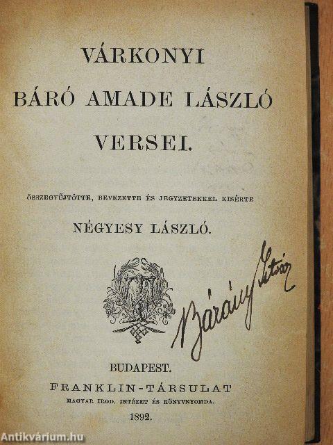 Várkonyi Báró Amade László versei