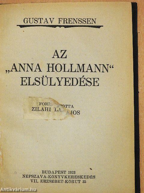 Az "Anna Hollmann" elsülyedése