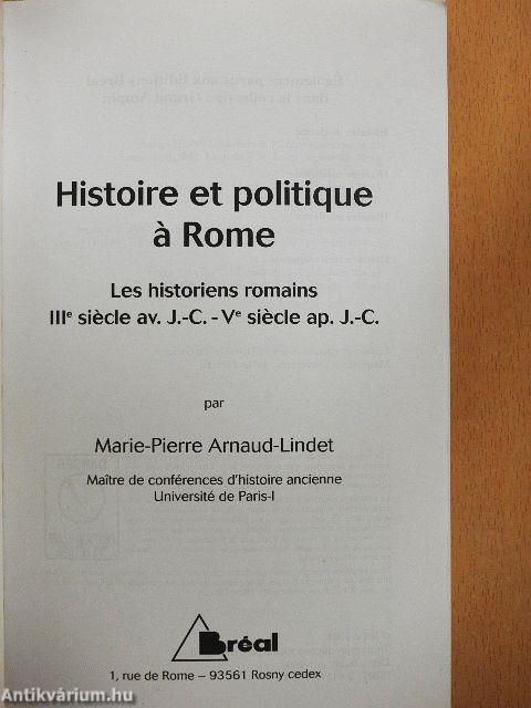 Histoire et politique á Rome