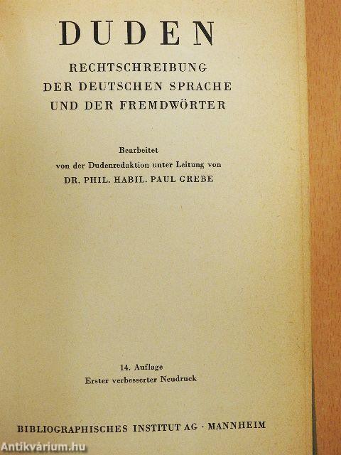 Duden - Rechtschreibung der Deutschen Sprache und der Fremdwörter